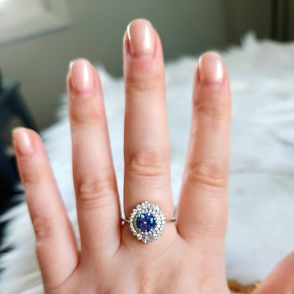 NWT Ryze Denim Blue Cubic Zirconia .925 Sterling Silver Ring - Size 8.75 - Picture 8 of 9
